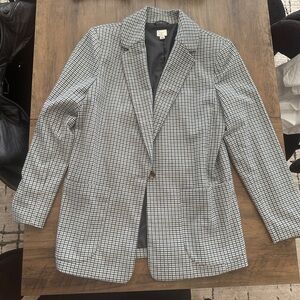 a new day Black, Blue and White Patterned Blazer